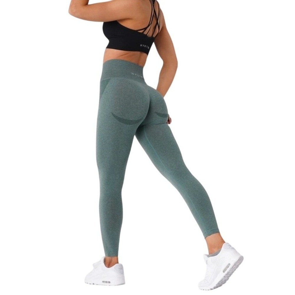 NVGTN Sage Green Marl Seamless High Waisted Contour Leggings XS